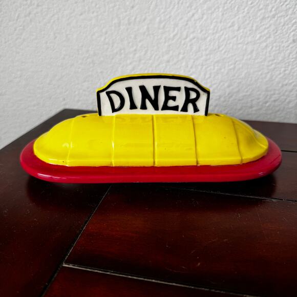 Diner Bird Feeder Glazed Hand Painted 2PC Ceramic Outdoor Retro Hangable Whimsy - Picture 4 of 14